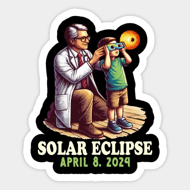 Total Solar Eclipse April 8 2024 Teacher Student Sun & Moon Solar Eclipse Glasses Sticker by JUST PINK